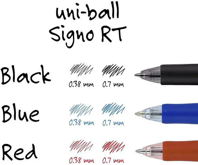 Alt view image 4 of 7 - uni-ball GEL RT Signo Retractable Gel Pens Medium Point Black Ink 514249