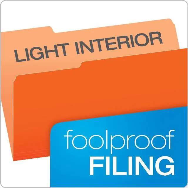 Alt view image 4 of 8 - Pendaflex Colored File Folders 1/3 Cut Top Tab Legal Orange/Light Orange 100/Box 15313ORA