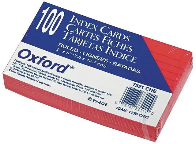 Alt view image 4 of 4 - Oxford Ruled Index Cards 3 x 5 Cherry 100/Pack 7321CHE