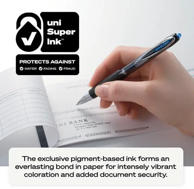 Alt view image 8 of 8 - Uni-ball Signo 207 Retractable Gel Pen Medium 0.7 mm Blue Ink 4/Pack 45532PP
