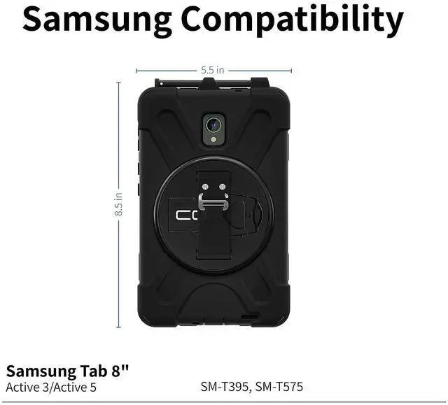 Alt view image 2 of 12 - Codi Rugged Rugged Case for 8" Samsung Galaxy Tab Active3 Black C30705059