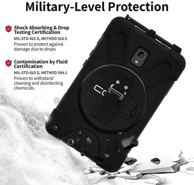 Alt view image 9 of 12 - Codi Rugged Rugged Case for 8" Samsung Galaxy Tab Active3 Black C30705059