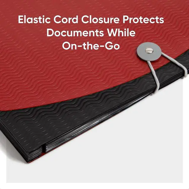 Alt view image 16 of 16 - Smead Poly Frequency Expanding File 12 Pockets Black/Red Flap 70866