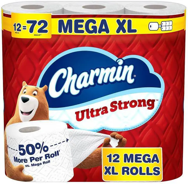 Main image of Charmin Ultra Strong Super Mega Toilet Paper 2-Ply White 363 Sheets/Roll 12 Rolls/Pack (04311)