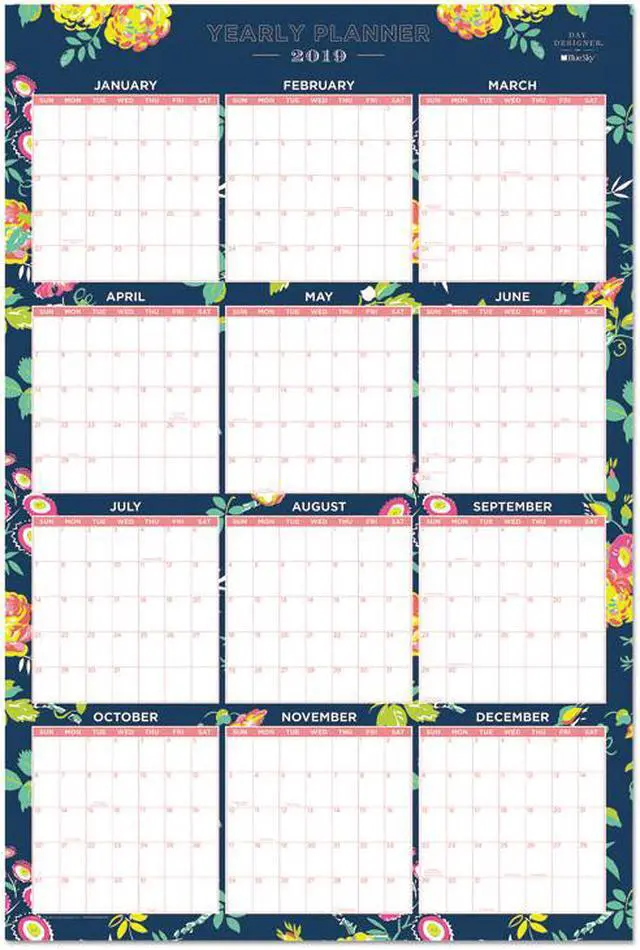 Main image of Blue Sky BLS103632 Day Designer Laminated Wall Calendar, 36 x 24, 2019