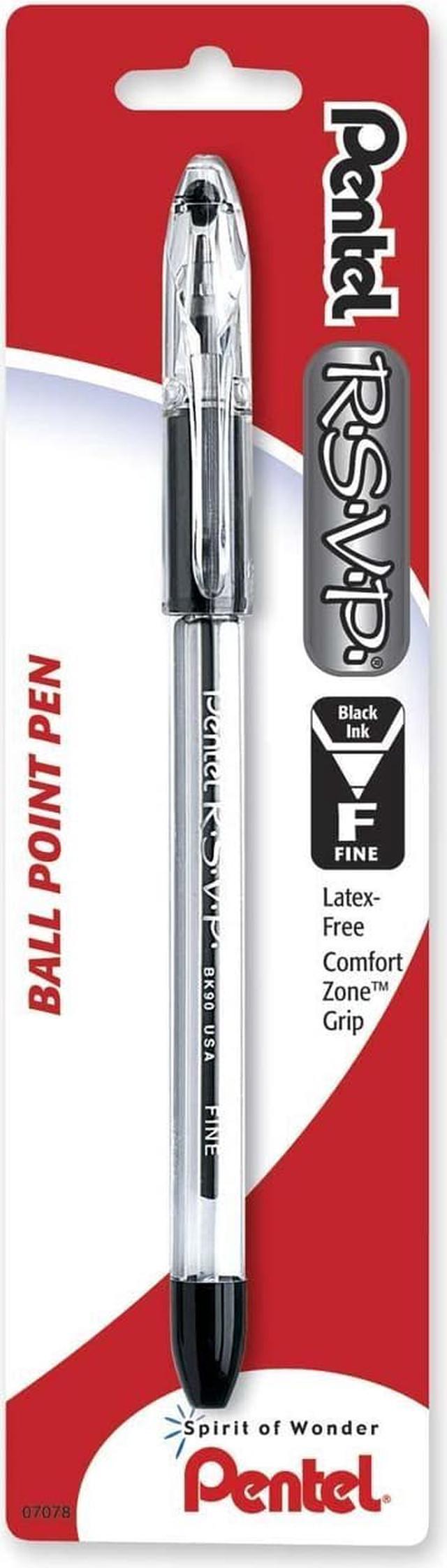 Pentel R.S.V.P. Ballpoint Pens Fine Point 0.7 mm Clear Barrel