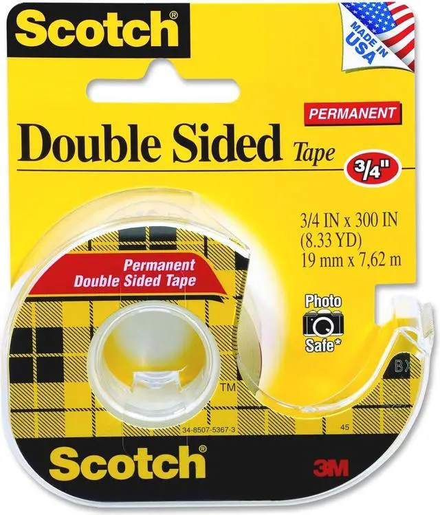 Alt view image 5 of 8 - 3M MMM237 Doubte-Sided Tape- Permanent- .75in.x300in.- Transparent