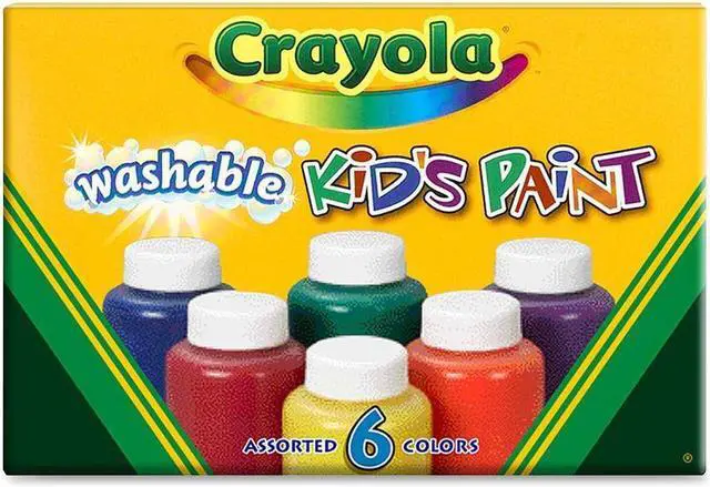 Alt view image 5 of 20 - Crayola Llc Formerly Binney & Smith BIN541204 Washable Kids Paint 6 Jar Set