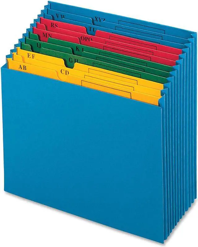 Alt view image 2 of 3 - Globe-Weis 20134 QuickVue Project File 11" Width x 12" Length Sheet Size - 12 Pockets - Paper - Blue - 1 Each