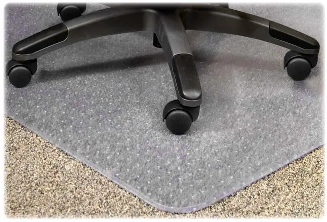 Alt view image 9 of 16 - Lorell 25754 PlushMat Chair Mat 60" Length x 46" Width x 0.13" Thickness Overall - Vinyl - Clear