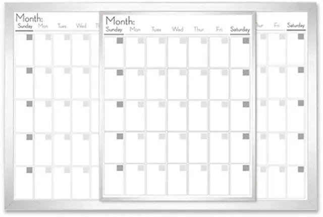 Alt view image 4 of 11 - Lorell Dry-Erase Magnetic Calendar Baord 24"x36" Frost 52503