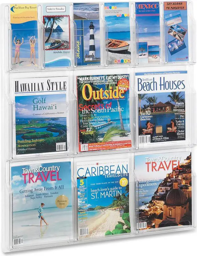 Alt view image 2 of 20 - Safco Reveal Clear Literature Displays 12 Compartments 30w x 2d x 34-3/4h Clear