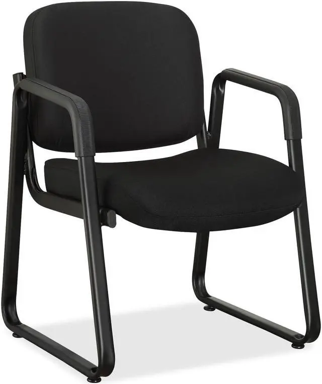 Alt view image 3 of 11 - Lorell Guest Chair 24-3/4"x26"x33-1/2" Black Fabric 84576