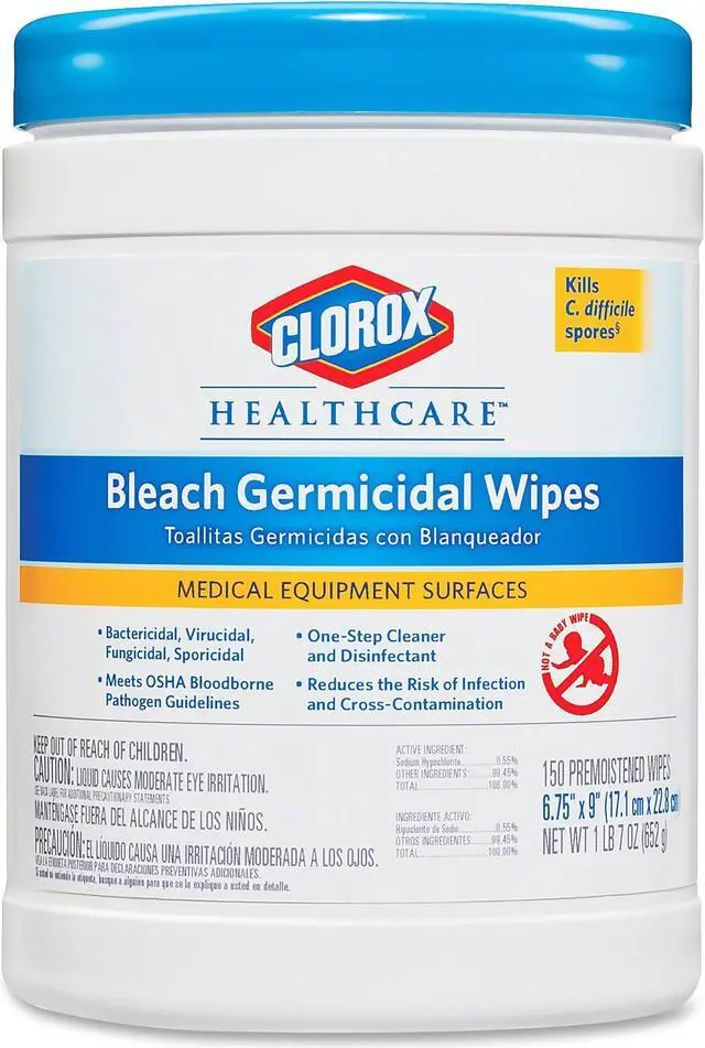 Alt view image 2 of 17 - Germicidal Wipes, 6 X 5, Unscented, 150/Canister