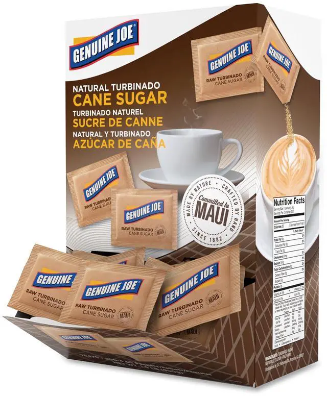 Main image of Genuine Joe Turbinado Natural Cane Sugar Packets