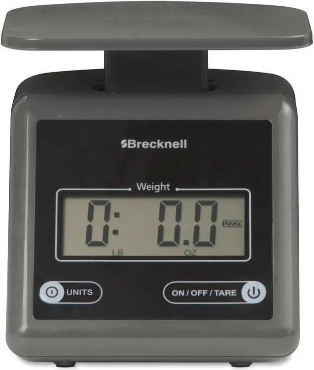 Alt view image 2 of 13 - Brecknell Electronic Postal Scale, 7 lbs Capacity, 6 4/5 x 5 3/5 Platform, Gray