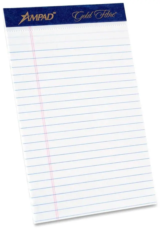 Main image of Tops Gold Fibre Med. Ruled Prem. Jr. Legal Pads