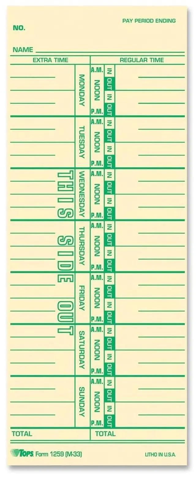 Main image of Tops Named Days Time Cards