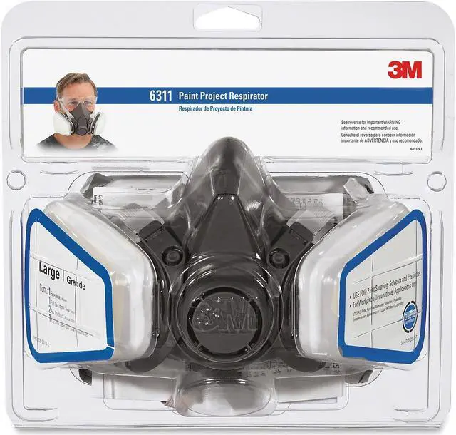 Alt view image 3 of 20 - 3M Half Facepiece Paint Spray/Pesticide Respirator Large 6311PA1A