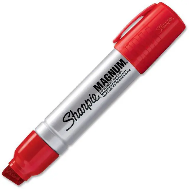 Alt view image 2 of 3 - Magnum Oversized Permanent Marker, Chisel Tip, Red