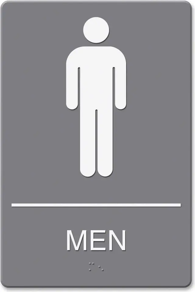 Alt view image 4 of 12 - Headline Sign ADA Sign Men Restroom Symbol w/Tactile Graphic Molded Plastic 6 x