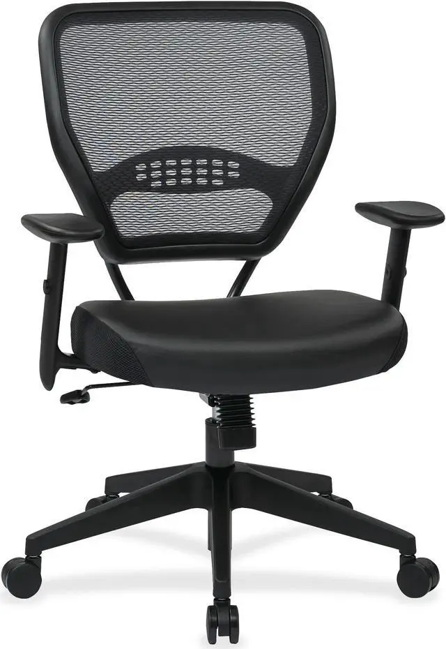 Alt view image 2 of 12 - Office Star 5700E - Space Seating Professional Dark Air Grid Back Managers Chair with Black Eco Leather Seat