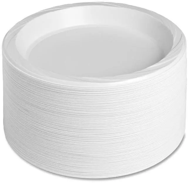 Alt view image 2 of 7 - Plastic Plates Reusable/Disposable 10-1/4" 125/PK White