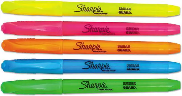 Alt view image 2 of 4 - Sharpie Accent Pocket Style Highlighter Chisel Tip Assorted Colors 5/Set 27075