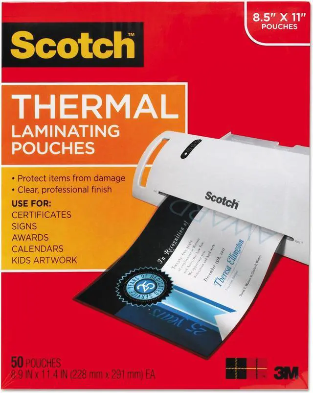 Alt view image 4 of 16 - Scotch Letter Size Thermal Laminating Pouches 3 mil 11 1/2 x 9 50/Pack TP385450