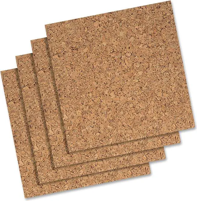 Alt view image 4 of 13 - Quartet Cork Panels Self-stick 12"x12" 4/PK Natural 102Q
