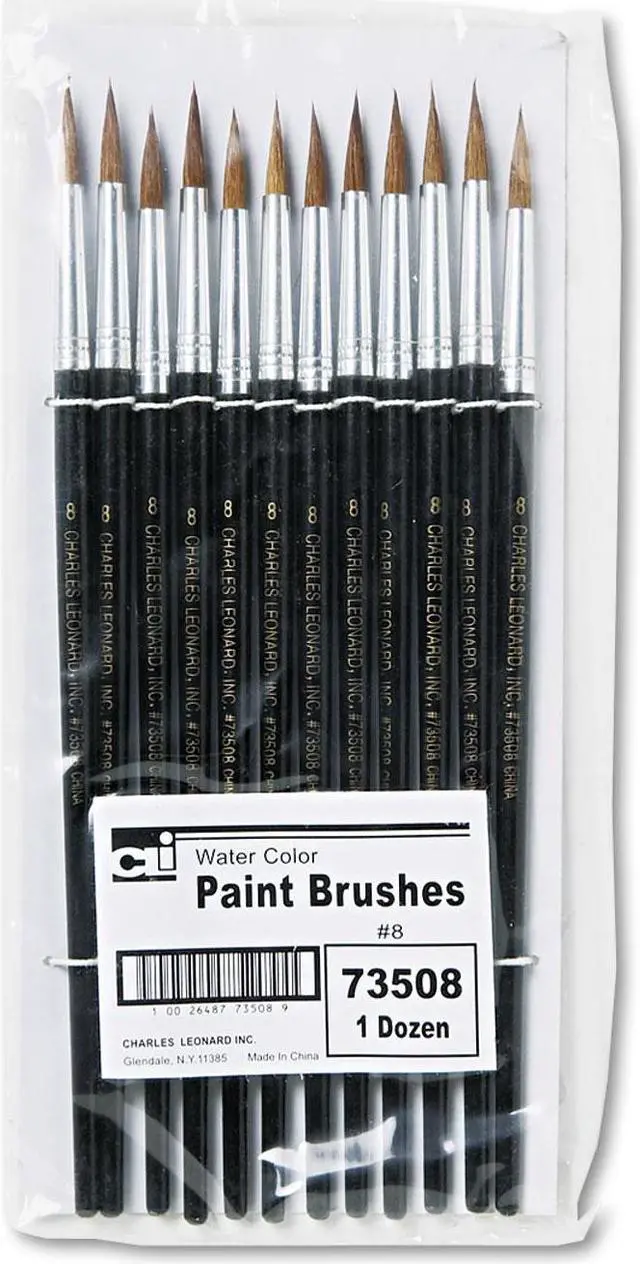 Main image of Charles Leonard Artist Brush Size 8 Camel Hair Round 12/Pack 73508