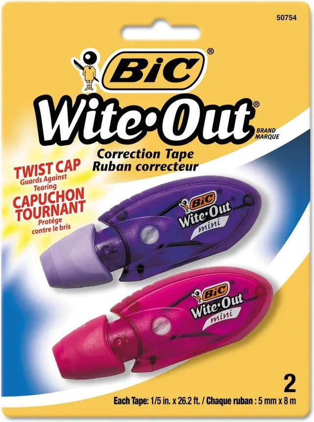 Alt view image 3 of 16 - Bic Tape,Corrctn,5mm,2pk,Ast WOMTP21