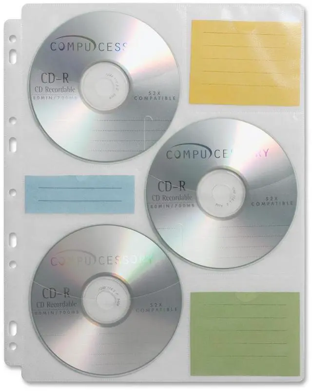 Alt view image 2 of 12 - CD Media Binder Storage Pages 25 Refill Pages/PK