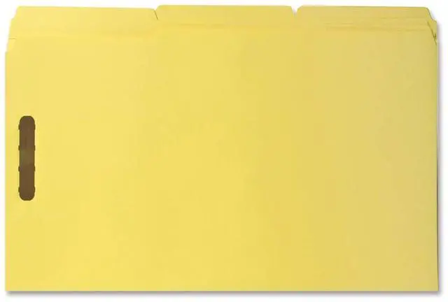 Main image of Sparco Fastener Folders w/ 2-Ply Tab 1/3 Ast Tab 50/BX Lgl Yellow SP17222