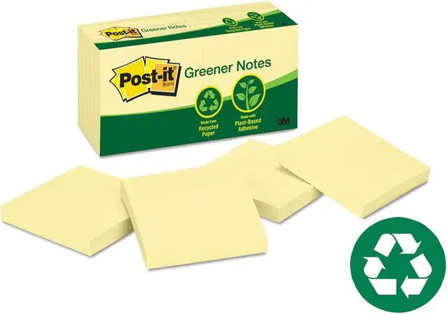 Alt view image 4 of 19 - Post-It Greener Notes Note,Post-It,3x3,12/Pk,Yw 654RPYW
