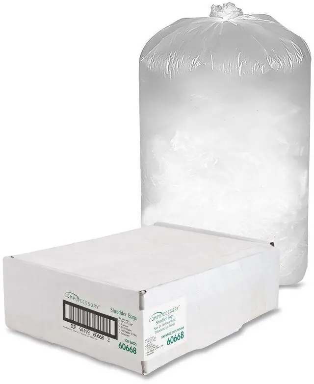 Main image of Shredder Bags 8 Microns 18"x17"x38" 31 Gal 100/PK White