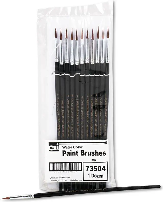 Alt view image 3 of 5 - Artist Brush, Size 4, Camel Hair, Round, 12/Pack