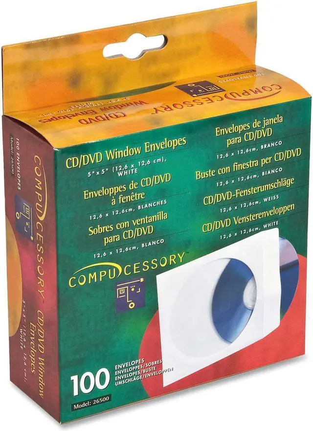 Alt view image 3 of 5 - CD/DVD Window Envelopes 5"x5" 100/BX White
