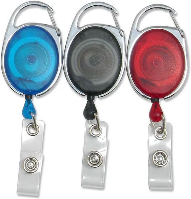 Main image of Baumgartens Clip ID Badge Reels Oval 30" 3/PK AST 68769