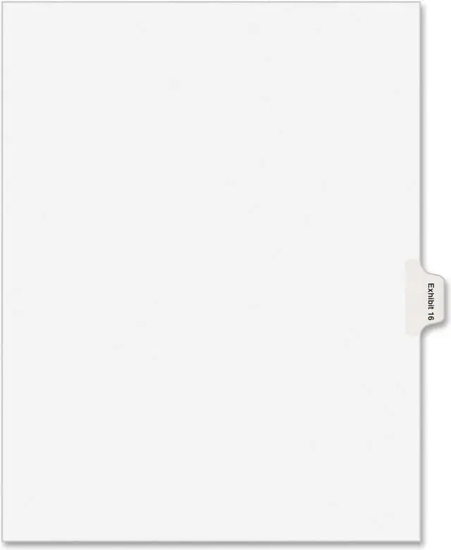 Alt view image 3 of 4 - Avery Index Divider, Exhibit 16, Side Tab, 25/PK, White 82148