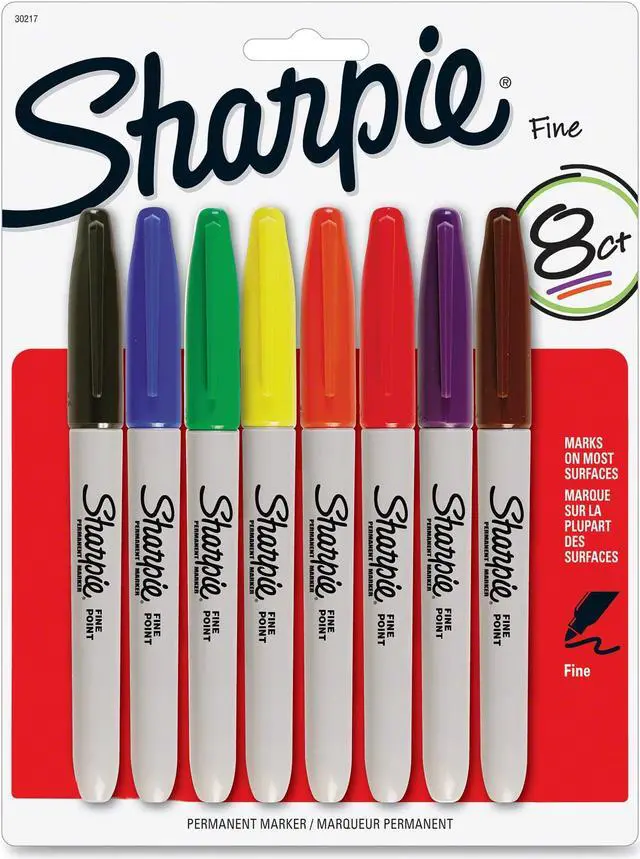 Alt view image 6 of 11 - Sharpie Permanent Marker Fine Point 8/PK Assorted 30217PP