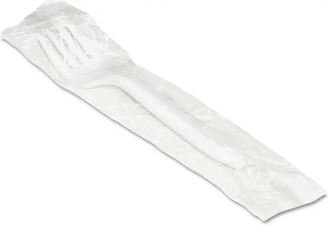 Alt view image 2 of 3 - BOARDWALK BWK FORKIW Disposable Wrapped Fork, Polypropylene, White, PK1000