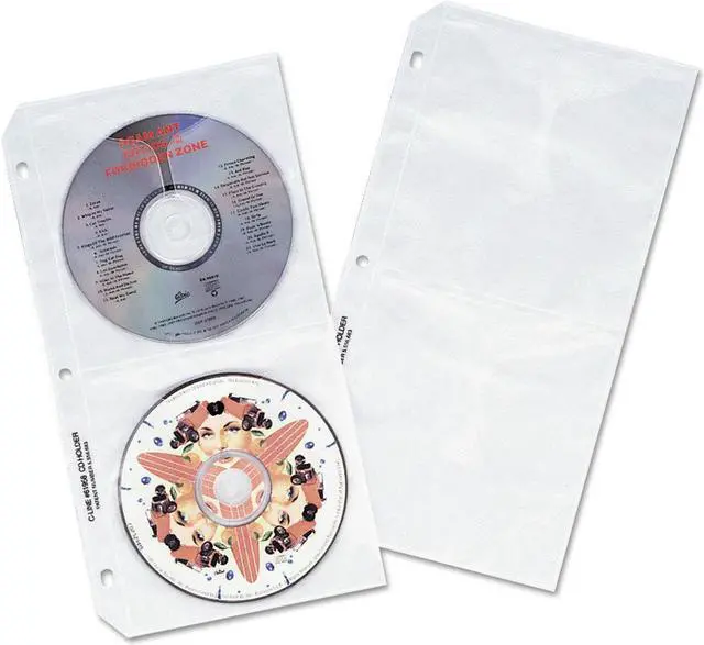 Main image of Deluxe CD Ring Binder Storage Pages Standard Stores 4 CDs 10/PK
