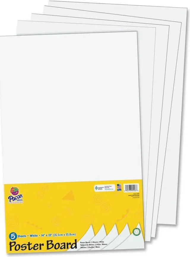 Alt view image 3 of 5 - Pacon Half-size Sheet Poster Board - 14" x 22" - White
