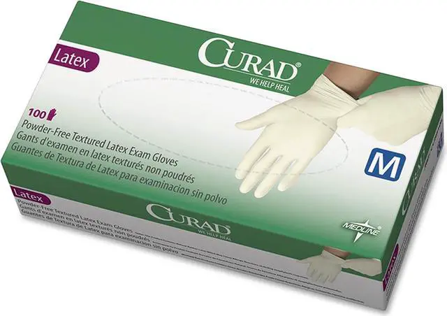 Alt view image 8 of 10 - Medline Industries- INC. MIICUR8103 Latex Exam Glove- Powder Free- X-Small- White