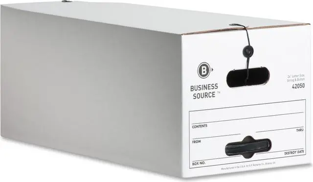 Alt view image 6 of 10 - Business Source Storage Boxes Letter 350 lbs. 12"x24"x10" 12/CT White 42050