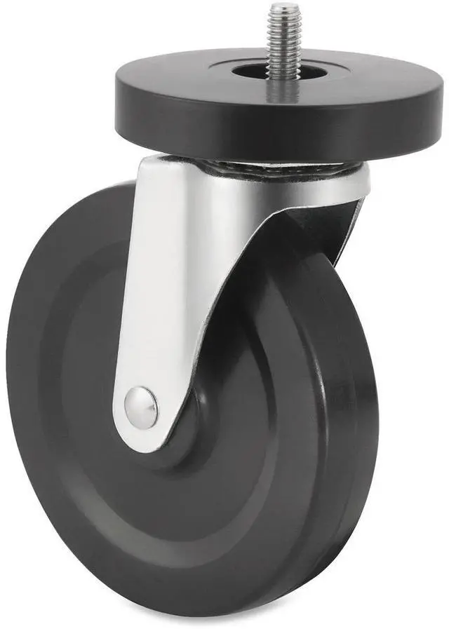 Alt view image 4 of 15 - Lorell Caster Kit 5" Wheel f/ Industr. Shelving 4/ST Black 84861
