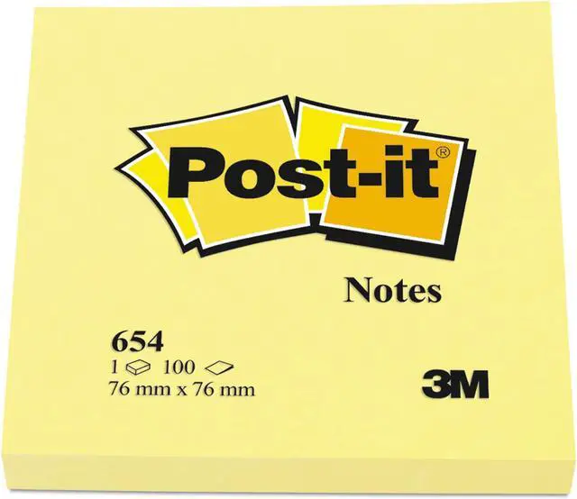 Alt view image 2 of 17 - 3M 654YW Original Notes  3 x 3  Canary Yellow  12 100-Sheet Pads Pack
