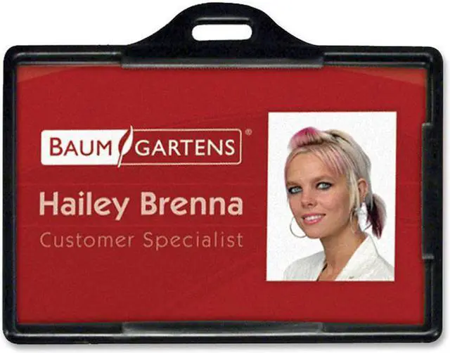 Alt view image 2 of 6 - Baumgartens ID Card Holders,Horizontal,3-3/8"x2-1/8"25/PK,Black 68310