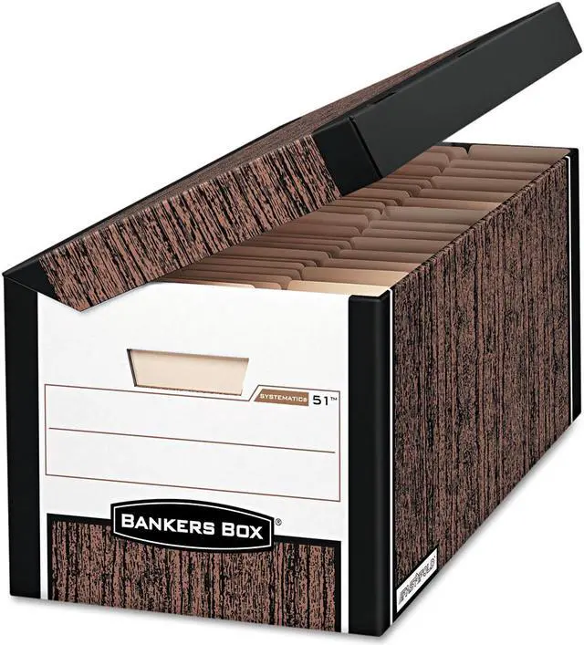 Alt view image 12 of 18 - Bankers Box SYSTEMATIC Med-Duty Storage Boxes Letter 12-1/8 x 24 x 10 Woodgrain